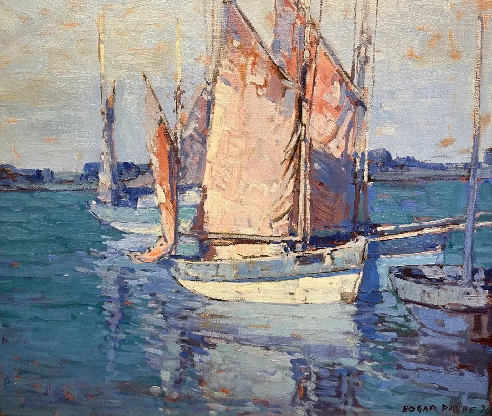 Edgar Payne, Morning in the Harbor, oil on canvas