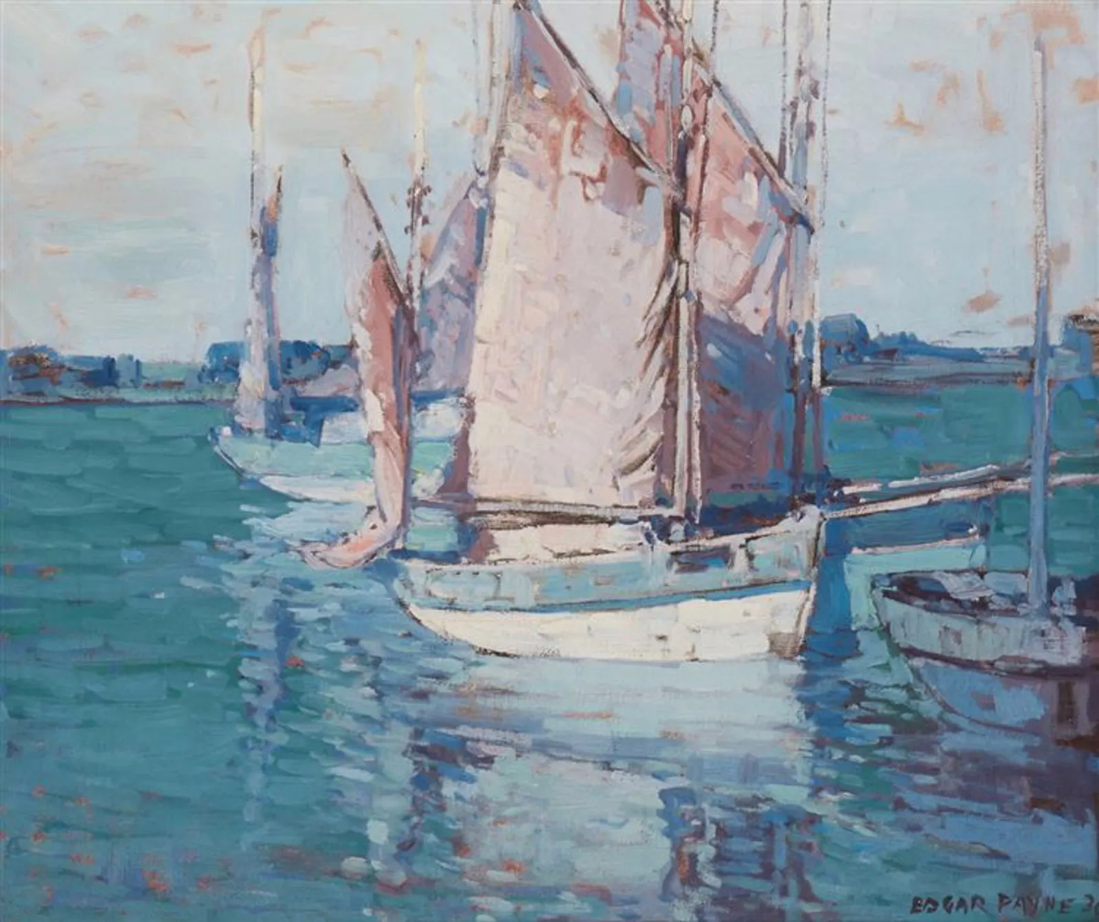 Edgar Payne, Tuna Boats, oil on canvas (sold by Steven Stern Fine Arts)