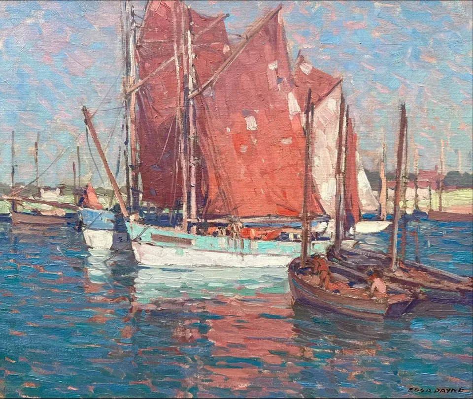 Edgar Payne, French Tuna Boats, oil on canvas