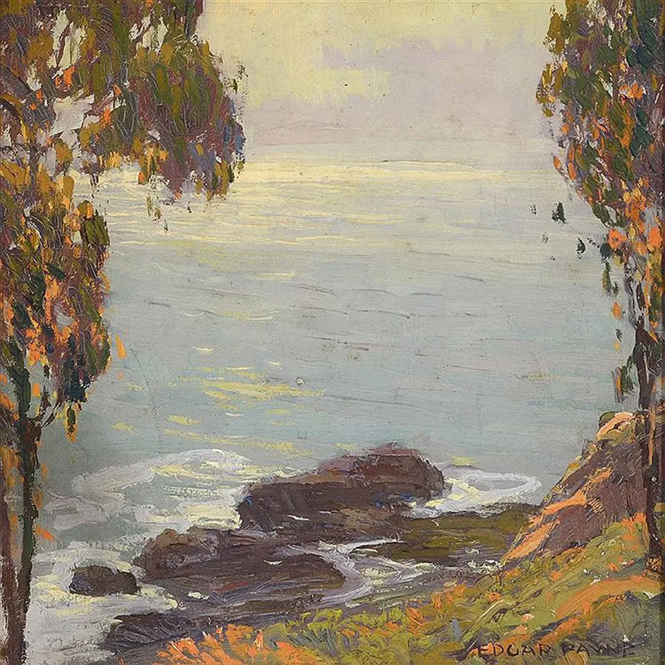 Edgar Payne, Laguna Coast & Eucalyptus, oil on board