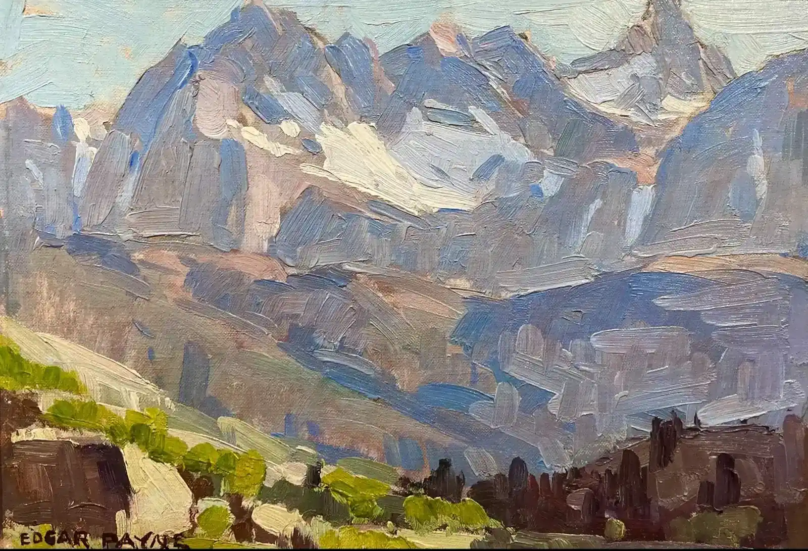 Edgar Payne, Morning in the Sierras, oil on board (sold by Steven Stern Fine Arts)