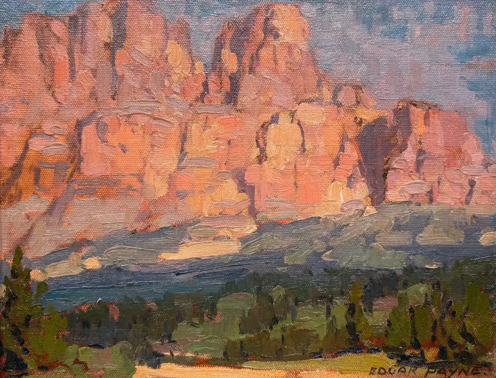 Edgar Payne, Red Rock Canyon, oil on canvas on board (sold by Steven Stern Fine Arts)