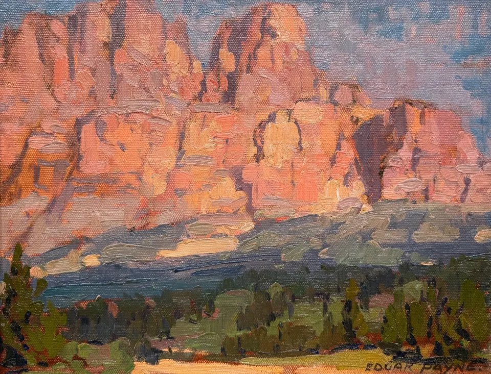 Edgar Payne, Red Rock Canyon, oil on canvas on board