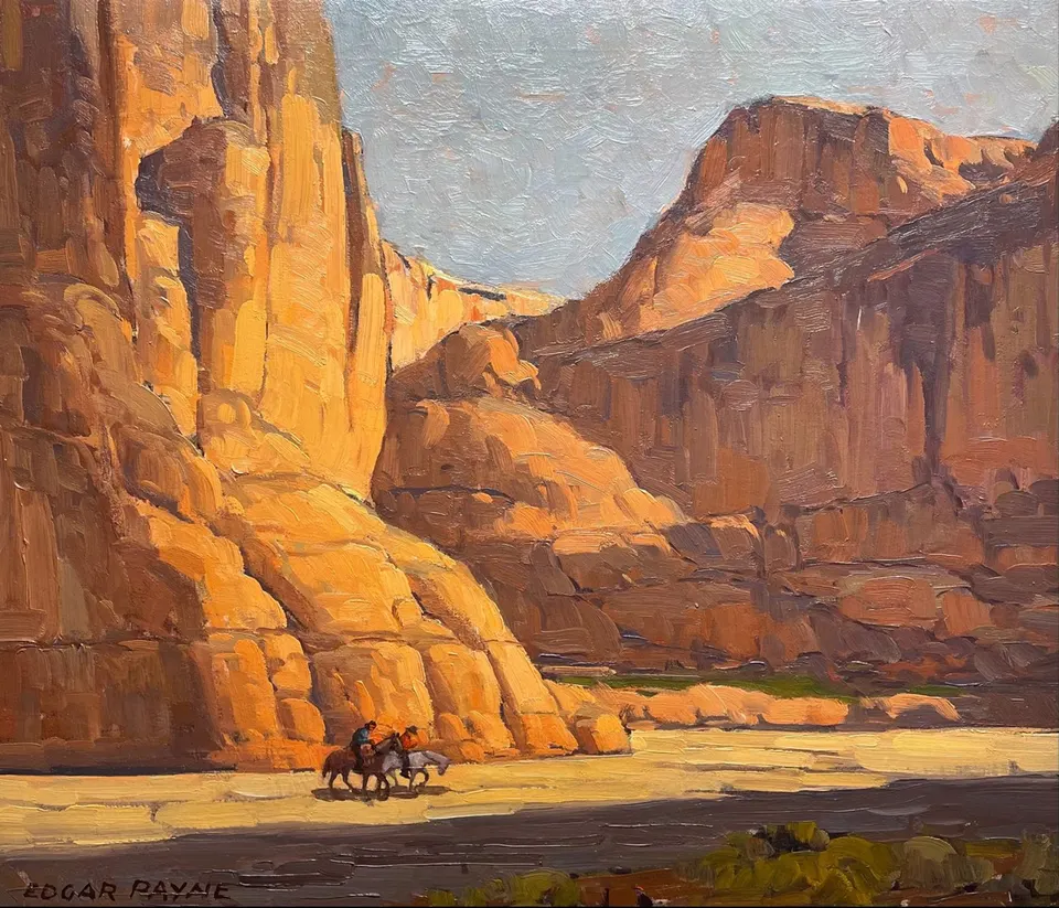 Edgar Payne, Riders in Canyon de Chelly, oil on canvas